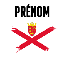 Drapeau effet pinceau Île à Jersey, parfait pour personnaliser les accessoires de votre bébé sur bebe-prenom.com.