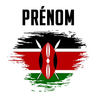 Drapeau effet pinceau Kenya, idéal pour personnaliser les articles de bébé. Découvrez-le sur bebe-prenom.com.