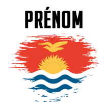 Drapeau effet pinceau Kiribati, parfait pour les accessoires de bébé sur le site bebe-prenom.com.