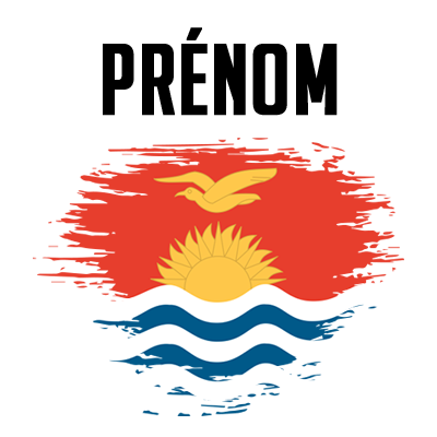 Drapeau effet pinceau Kiribati, parfait pour les accessoires de bébé sur le site bebe-prenom.com.