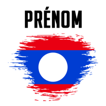 Drapeau effet pinceau Laos, parfait pour personnaliser vos articles pour bébé sur bebe-prenom.com.