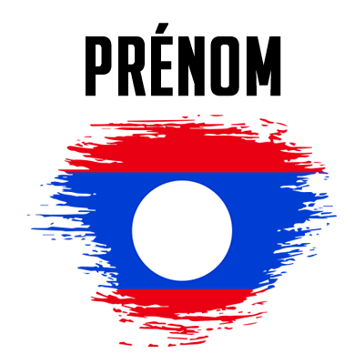 Drapeau effet pinceau Laos, parfait pour personnaliser vos articles pour bébé sur bebe-prenom.com.