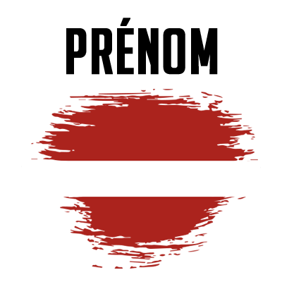 Drapeau effet pinceau Lettonie, parfait pour personnaliser les accessoires de bébé sur bebe-prenom.com.
