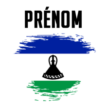 Drapeau effet pinceau Lesotho, un design unique pour personnaliser les accessoires de votre bébé sur bebe-prenom.com.