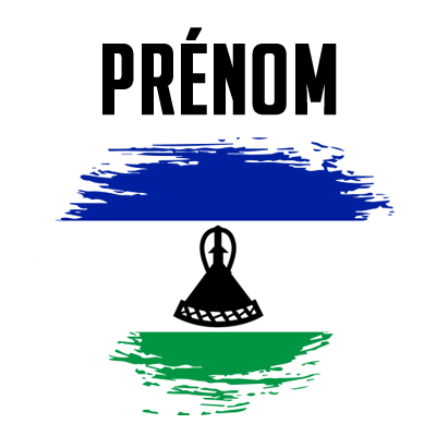 Drapeau effet pinceau Lesotho, un design unique pour personnaliser les accessoires de votre bébé sur bebe-prenom.com.