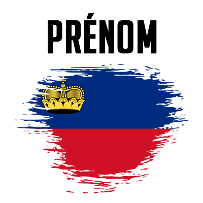 Drapeau effet pinceau Liechtenstein, parfait pour décorer les articles pour bébé avec une touche originale et colorée.