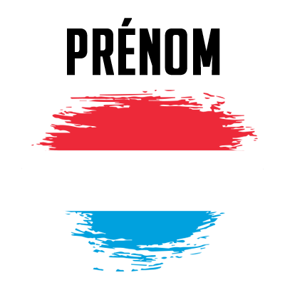 Drapeau effet pinceau Luxembourg, parfait pour personnaliser les accessoires de bébé sur bebe-prenom.com.