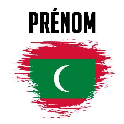 Drapeau effet pinceau Maldives, idéal pour personnaliser les accessoires de bébé sur bebe-prenom.com.