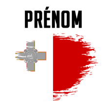 Drapeau effet pinceau Malte, une touche originale pour les accessoires de votre bébé sur bebe-prenom.com.