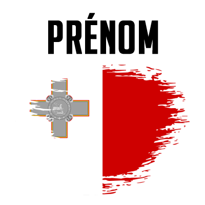Drapeau effet pinceau Malte, une touche originale pour les accessoires de votre bébé sur bebe-prenom.com.