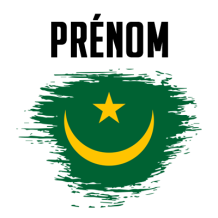 Drapeau effet pinceau Mauritanie pour personnaliser les accessoires de bébé sur bebe-prenom.com.