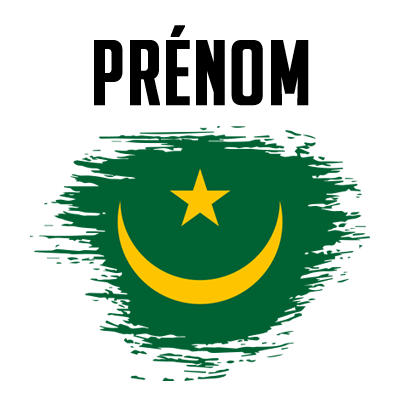 Drapeau effet pinceau Mauritanie pour personnaliser les accessoires de bébé sur bebe-prenom.com.