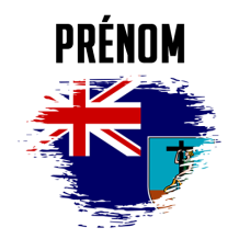 Drapeau effet pinceau Montserrat, parfait pour personnaliser les accessoires de bébé sur bebe-prenom.com.