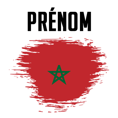 Drapeau effet pinceau Maroc, idéal pour personnaliser les articles de bébé sur bebe-prenom.com.