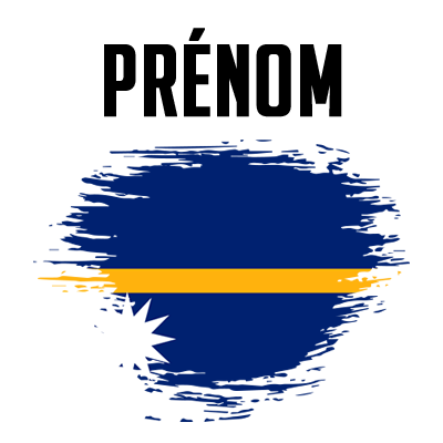 Drapeau effet pinceau Nauru, parfait pour personnaliser vos articles pour bébé sur bebe-prenom.com.