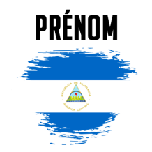 Drapeau effet pinceau Nicaragua, idéal pour personnaliser les accessoires de bébé sur bebe-prenom.com.