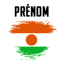 Drapeau effet pinceau Niger, un accessoire original pour personnaliser les articles de votre bébé sur bebe-prenom.com.