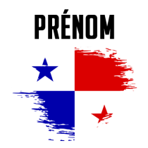 Drapeau effet pinceau Panama, idéal pour personnaliser les accessoires de bébé sur bebe-prenom.com.