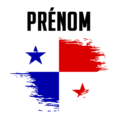 Drapeau effet pinceau Panama, idéal pour personnaliser les accessoires de bébé sur bebe-prenom.com.