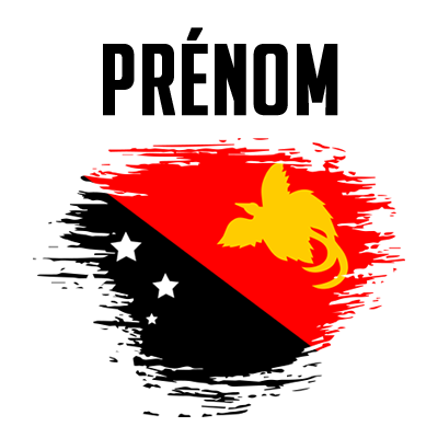 Drapeau effet pinceau Papouasie Nouvelle Guinée, parfait pour personnaliser les accessoires de bébé sur bebe-prenom.com.