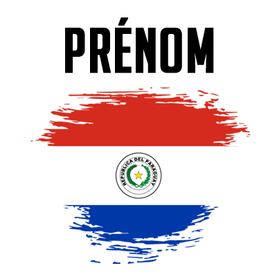 Drapeau effet pinceau Paraguay, idéal pour personnaliser les articles de bébé sur bebe-prenom.com.