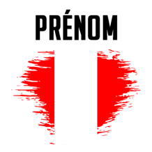 Drapeau effet pinceau Pérou, parfait pour personnaliser vos articles pour bébé avec style sur bebe-prenom.com.