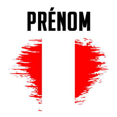 Drapeau effet pinceau Pérou, parfait pour personnaliser vos articles pour bébé avec style sur bebe-prenom.com.