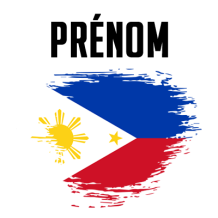 Drapeau effet pinceau Philippines, idéal pour personnaliser les accessoires de bébé sur bebe-prenom.com.