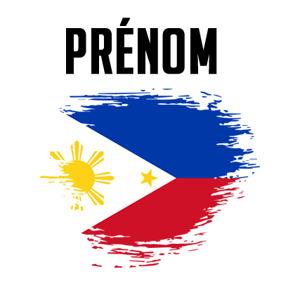 Drapeau effet pinceau Philippines, idéal pour personnaliser les accessoires de bébé sur bebe-prenom.com.
