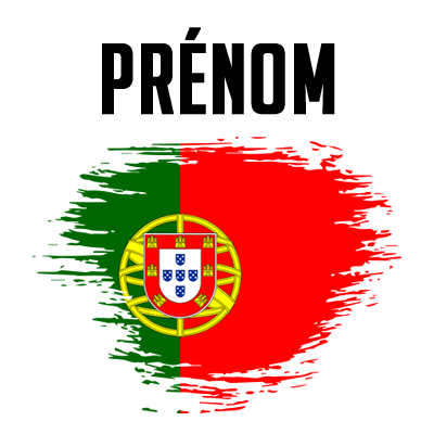 Drapeau effet pinceau le Portugal, parfait pour les articles de bébé chez bebe-prenom.com.