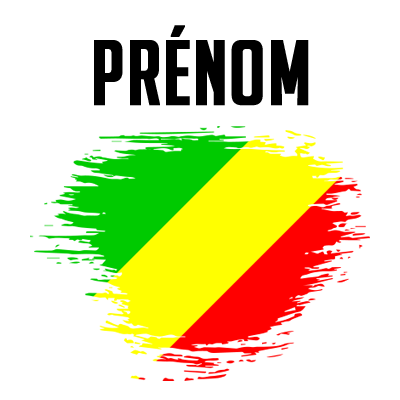 Drapeau effet pinceau République du Congo, parfait pour personnaliser les accessoires de bébé avec une touche unique.