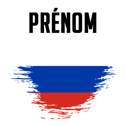 Drapeau effet pinceau Russie, idéal pour personnaliser les accessoires de votre bébé sur bebe-prenom.com.