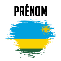 Drapeau effet pinceau Rwanda, idéal pour personnaliser les accessoires de votre bébé sur bebe-prenom.com.