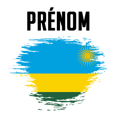 Drapeau effet pinceau Rwanda, idéal pour personnaliser les accessoires de votre bébé sur bebe-prenom.com.