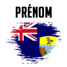 Drapeau effet pinceau Sainte-Hélène, parfait pour personnaliser les accessoires de votre bébé. Retrouvez-le sur bebe-prenom.com.