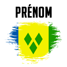 Drapeau effet pinceau Saint-Vincent-et-les-Grenadines pour accessoires bébé, parfait pour personnaliser vos articles sur bebe-pr