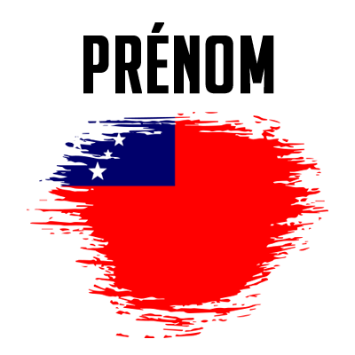 Drapeau effet pinceau Samoa, idéal pour personnaliser les accessoires de votre bébé sur bebe-prenom.com.