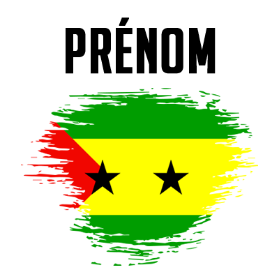 Drapeau effet pinceau Sao Tomé et Principe, parfait pour personnaliser vos articles pour bébé sur bebe-prenom.com.