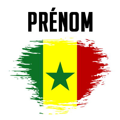 Drapeau effet pinceau Sénégal, idéal pour des articles bébé uniques et colorés sur bebe-prenom.com.