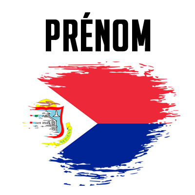 Drapeau effet pinceau Sint Maarten, parfait pour personnaliser les accessoires de bébé sur bebe-prenom.com.