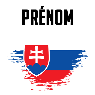 Drapeau effet pinceau Slovaquie, un design unique pour personnaliser les accessoires de votre bébé sur bebe-prenom.com.