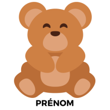 Ours doux et câlin, idéal pour apaiser votre bébé. Parfait compagnon pour des moments de tendresse. Disponible sur bebe-prenom.c