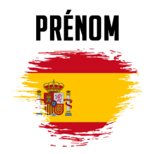 Drapeau effet pinceau Espagne pour personnaliser les accessoires de bébé. Idéal pour une touche colorée et originale.