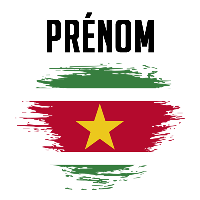 Drapeau effet pinceau Suriname, idéal pour accessoires bébé comme tétines, bodys et bavoirs. Disponible sur bebe-prenom.com.