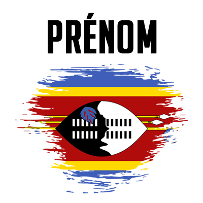 Drapeau effet pinceau Swaziland, un design unique pour personnaliser les accessoires de bébé. Disponibles sur bebe-prenom.com.