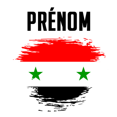 Drapeau effet pinceau République arabe syrienne, idéal pour personnaliser les articles pour bébé sur bebe-prenom.com.