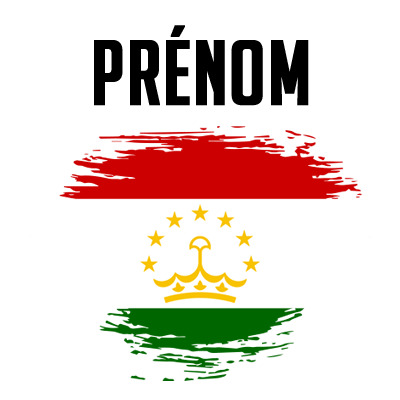 Drapeau effet pinceau Tadjikistan, parfait pour personnaliser les accessoires de bébé sur bebe-prenom.com.