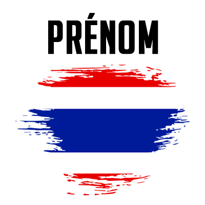 Drapeau effet pinceau Thaïlande, parfait pour personnaliser les accessoires de bébé sur bebe-prenom.com.