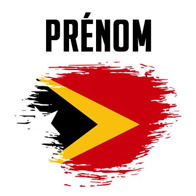 Drapeau effet pinceau Timor Leste, idéal pour personnaliser les accessoires de bébé sur bebe-prenom.com.