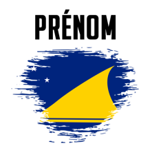 Drapeau effet pinceau Tokelau, parfait pour personnaliser les accessoires de votre bébé sur bebe-prenom.com.